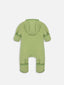 dziecięcy kombinezon wełniany z kapturem zielony wełna merino children's wool overall with hood green merino wool jumpsuit Kinder-Wolloverall mit Kapuze grün Merinowolle polar fleece