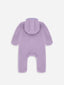 dziecięcy kombinezon wełniany z kapturem fioletowy lilac wełna merino children's wool overall with hood jumpsuit merino wool Kinder-Wolloverall mit Kapuze Merinowolle polar fleece