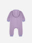 dziecięcy kombinezon wełniany z kapturem fioletowy lilac wełna merino children's wool overall with hood jumpsuit merino wool Kinder-Wolloverall mit Kapuze Merinowolle polar fleece