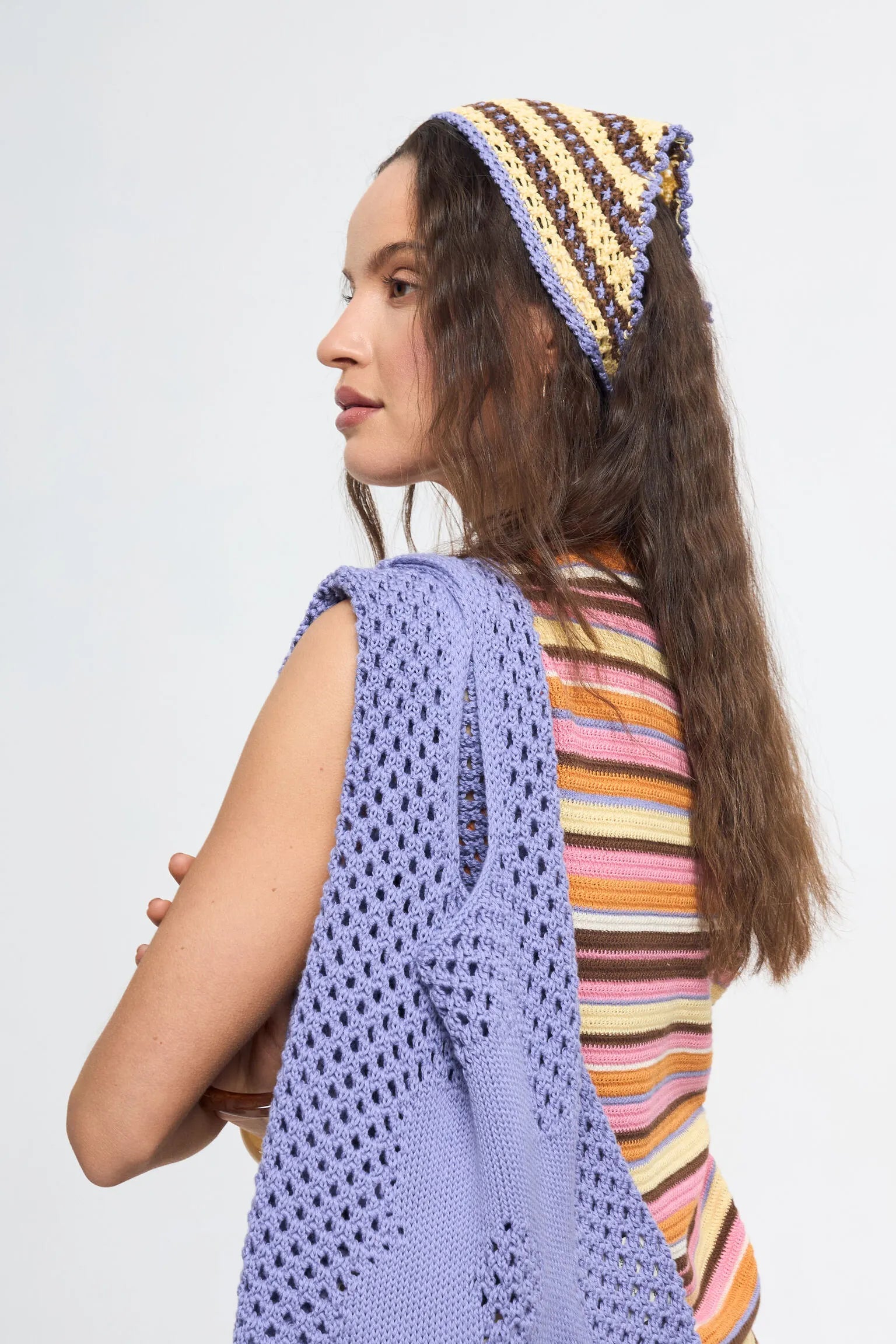 bawełniana bandana na głowę bawełna organiczna organic cotton banana palm headscarf kopftuch bio-baumwolle