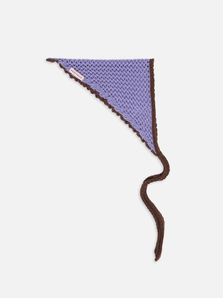 bawełniana bandana na głowę sunwashed lilac bawełna organiczna organic cotton headscarf kopftuch bio-baumwolle