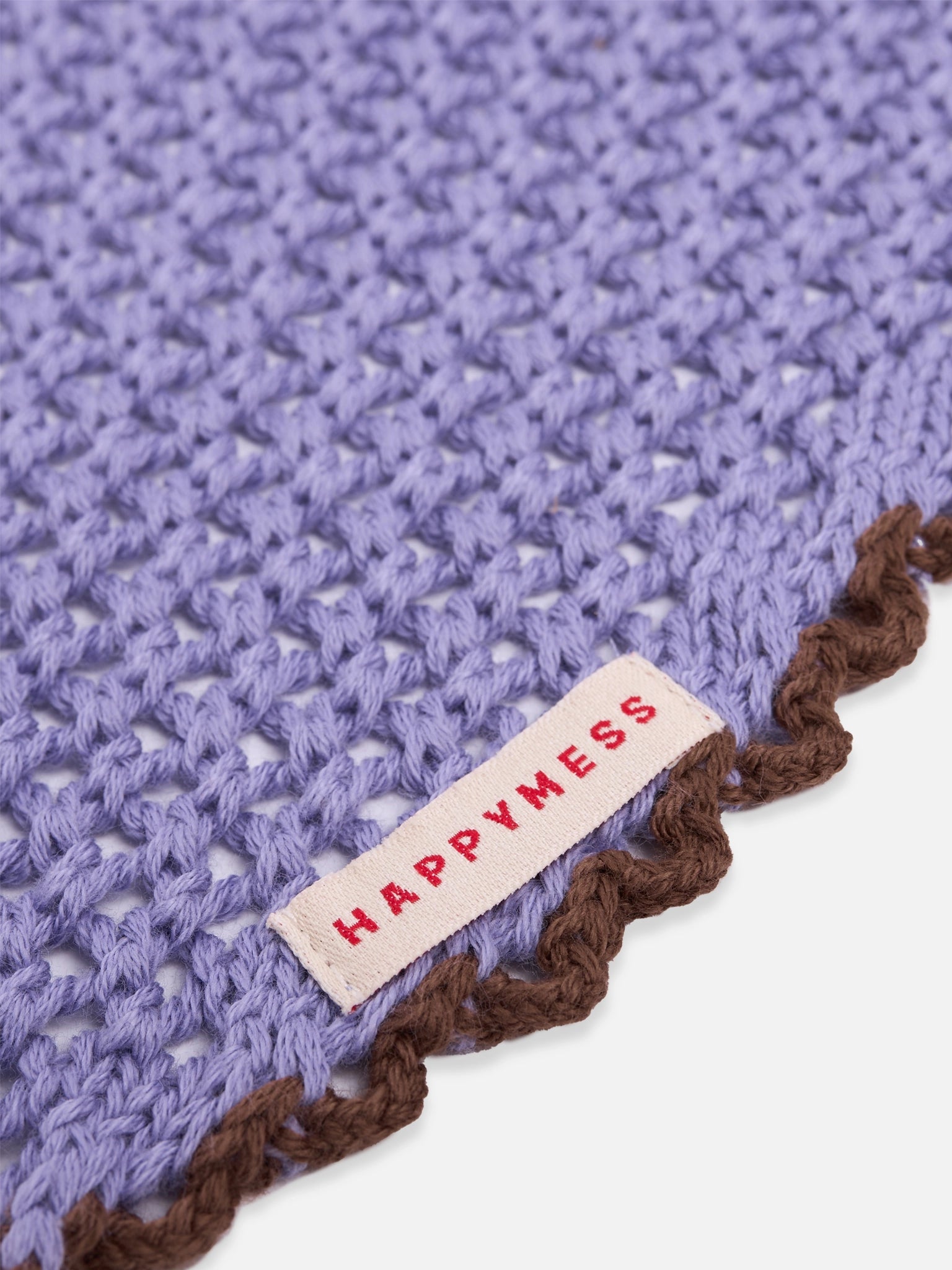bawełniana bandana na głowę sunwashed lilac bawełna organiczna organic cotton headscarf kopftuch bio-baumwolle detal