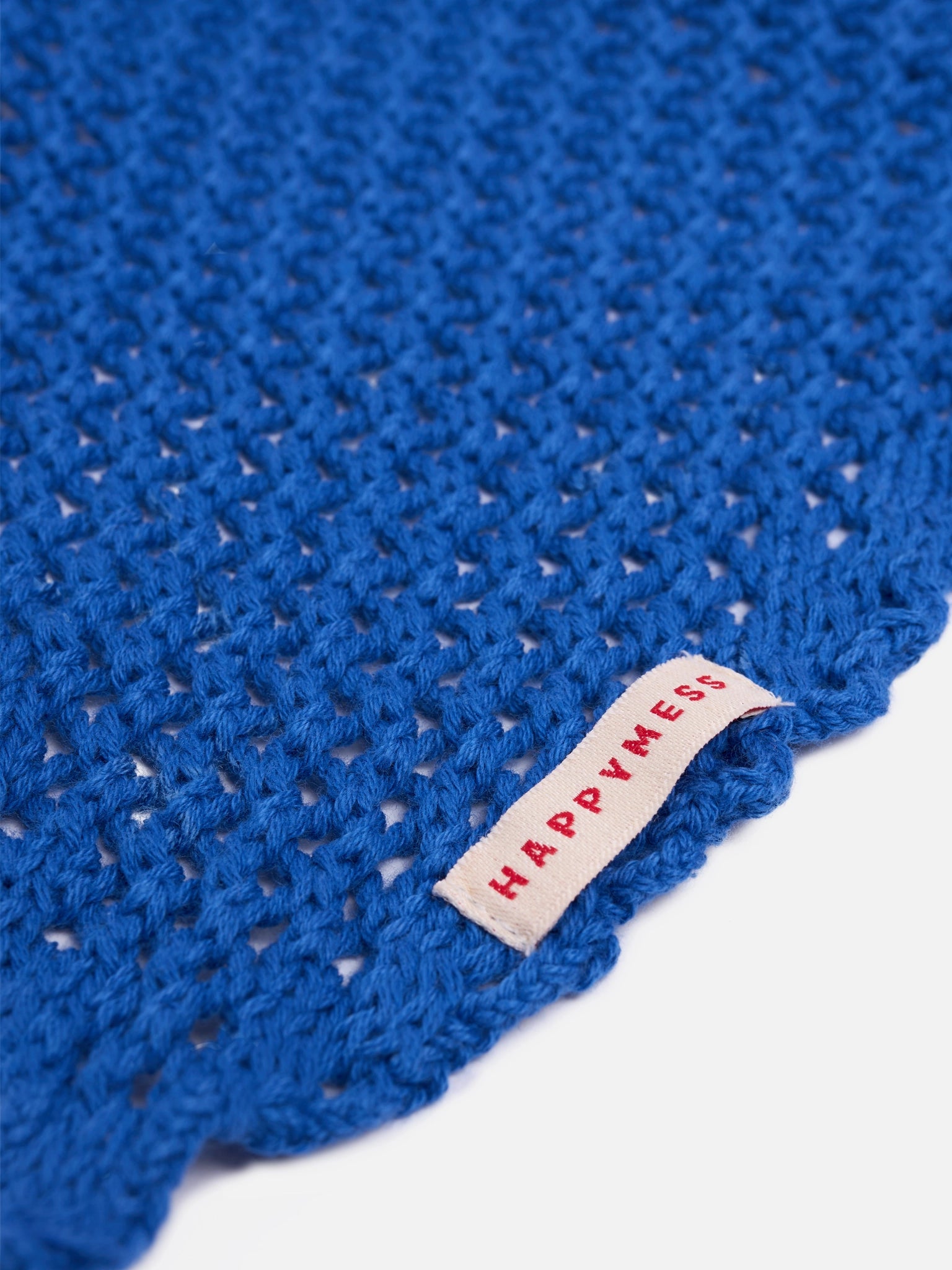 bandana na głowę granatowa dzianinowa bawełniana bawełna organiczna organic cotton knitted scarf deep sea kopftuch bio-baumwolle detal