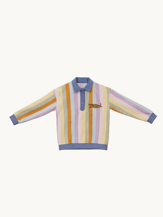 bawełniana bluza frotowa dziecięca w paski jamnik sunset stripes organic cotton