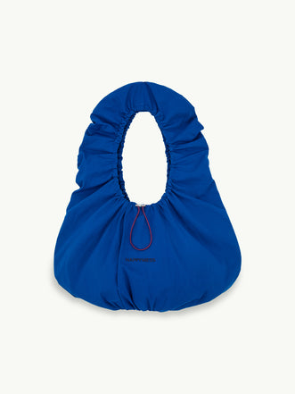 bawełniana torebka scrunchie bag cobalt kobaltowa przód