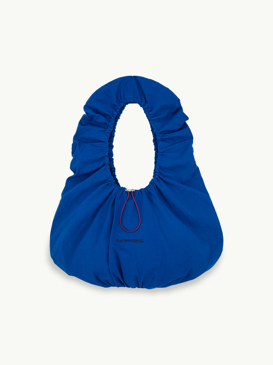 bawełniana torebka scrunchie bag cobalt kobaltowa przód
