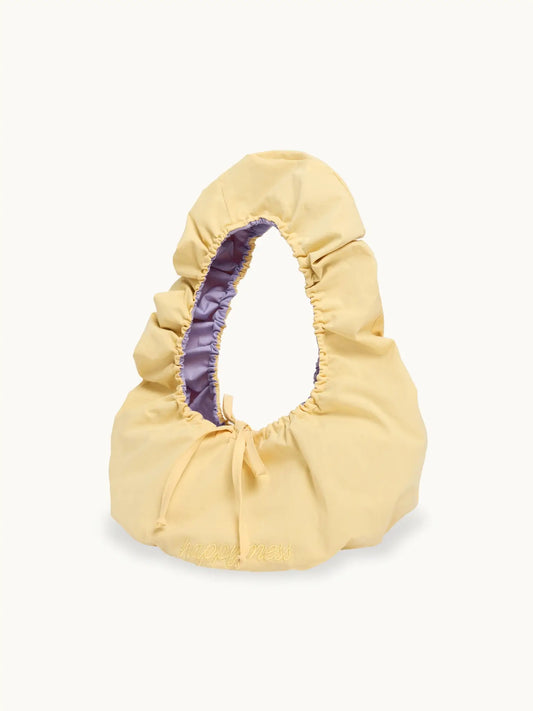 torebka bawełniana dwustronna butter berry bawełna organiczna żółta fioletowa organic cotton przód żółty