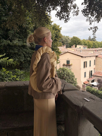 torebka bawełniana dwustronna butter berry bawełna organiczna żółta fioletowa organic cotton stylizacja spódnica