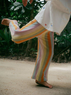 bawełniane frotowe spodnie dziecięce w paski synset stripes bawełna organiczna outfit