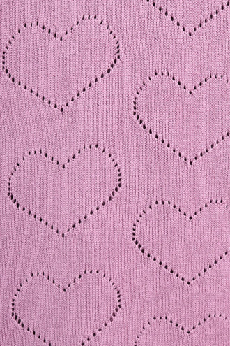 bawełniany sweter damski blush hearts kontrastowy kołnierz organic cotton detal