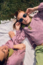 bawełniany sweter dziecięcy blush hearts kontrastowy kołnierz outfit stylizacja matchy spodnie