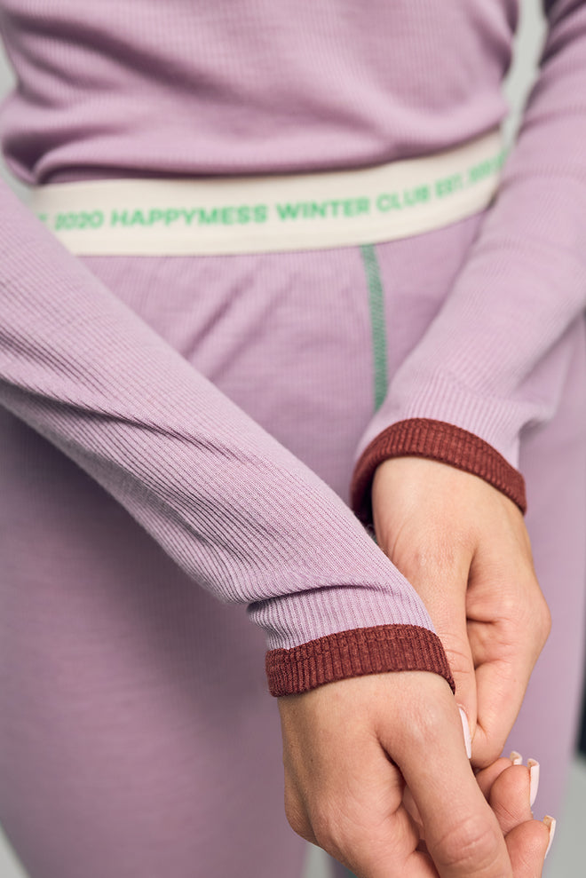 bielizna termiczna damska termo bluzka termoaktywna wełniana merino wool termoactive longsleeve damenbluse detal