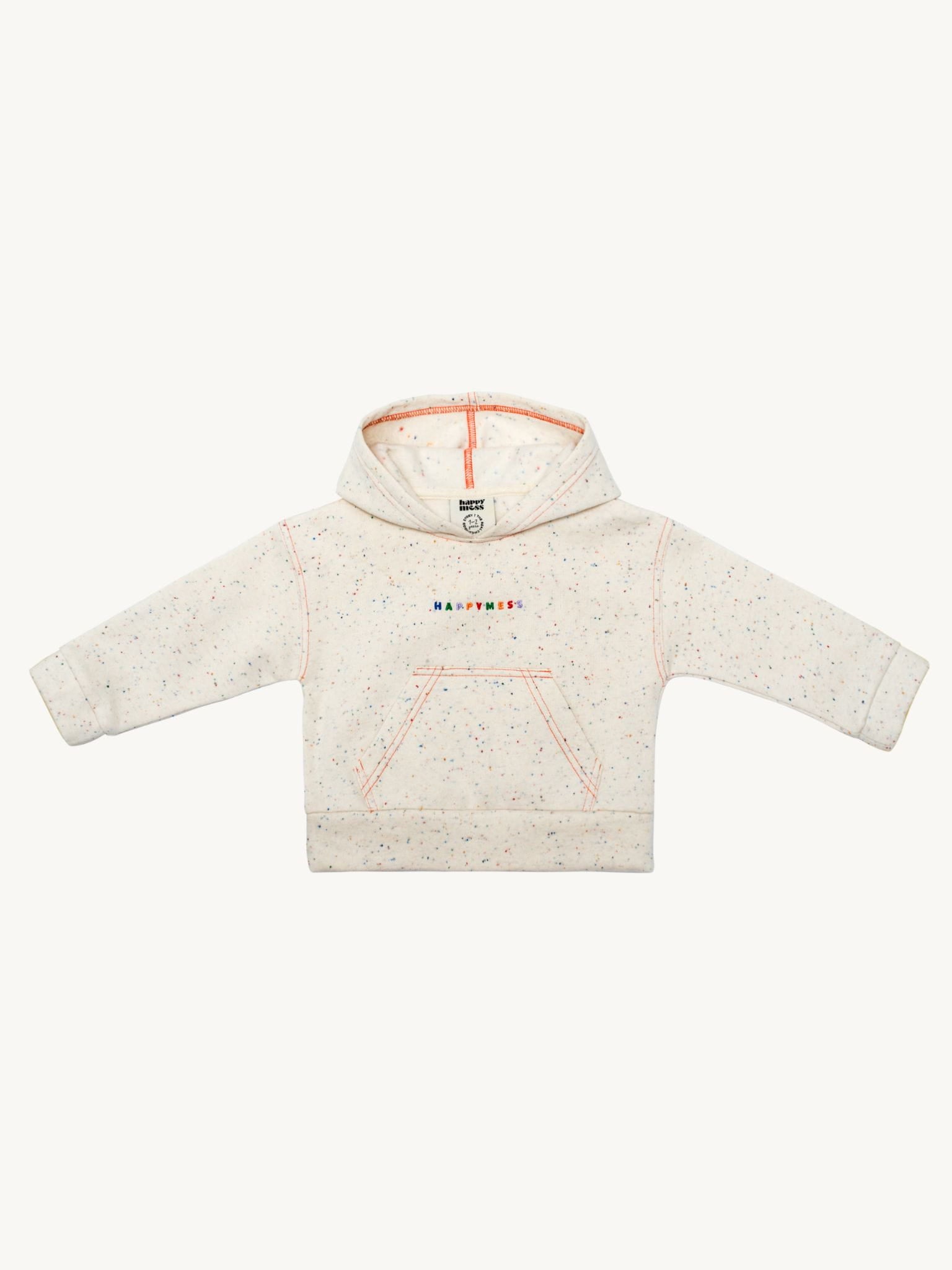 bawełniana bluza dziecięca z kapturem confetti przód