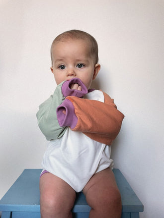 dziecięce body kolorowe bawełna organiczna multicoloured organic cotton dziecko niemowlę