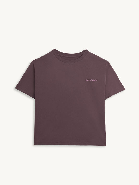 t-shirt damski brązowy edgy dog bawełna organiczna organic cotton przód koszulki