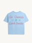 t-shirt damski niebieski go outside look inside bawełna organiczna organic cotton tył