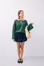 [pl][Modelka ma 177 cm wzrostu i nosi rozmiar XL] [en][The model is 177 cm tall and wears size XL] [de][Das Model ist 177 cm groß und trägt Größe XL]
 sweter damski bawełniany emerald hearts bawełna organiczna women's sweater organic cotton green damen pullover bio-baumwolle 