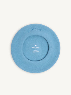 damski wełniany beret niebieski blue stars wool dół dziecięcy