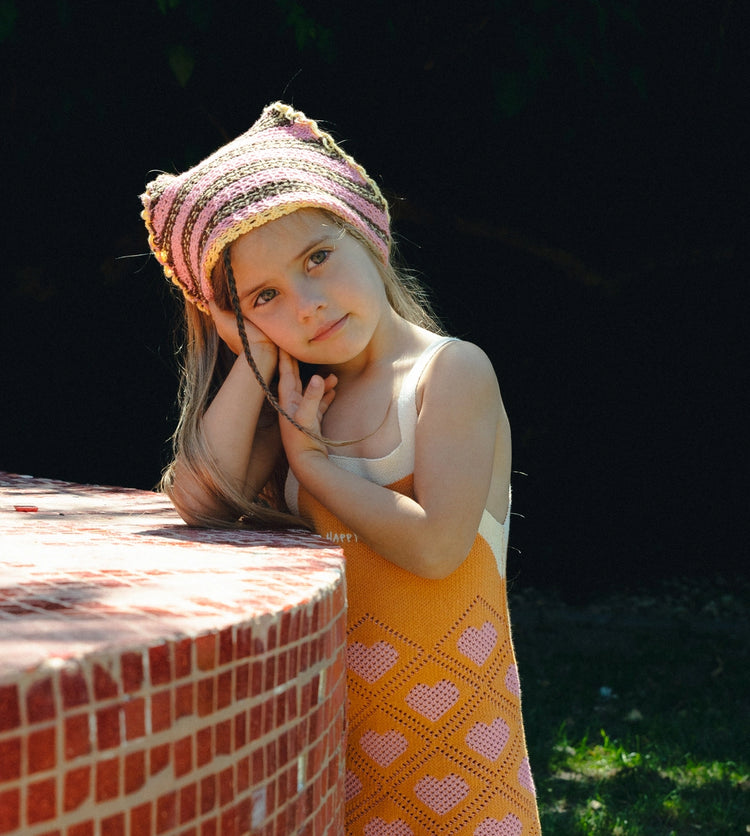 bawełniana bandana na głowę bawełna organiczna blush caramel organic cotton headscarf bio-baumwolle kopftuch