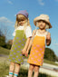 dziecięca sukienka letnia zielona bawełniana bawełna organiczna children's cotton dress lemongrass kleid kinderkleid orange baumwollkleid