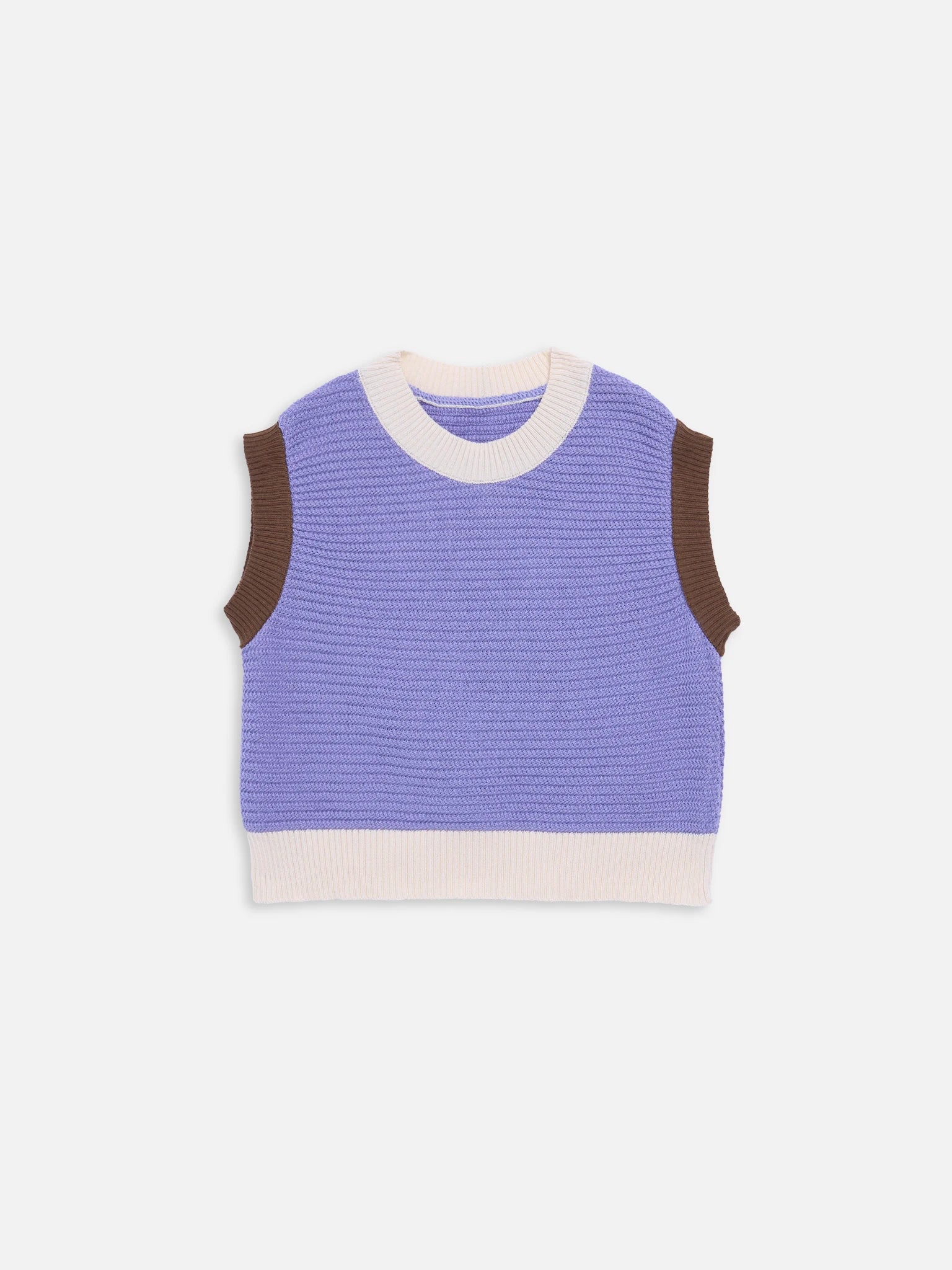 dziecięca kamizelka top fioletowa bawełna organiczna bluzka organic cotton vest children's organic cotton bluse baumwollbluse przód