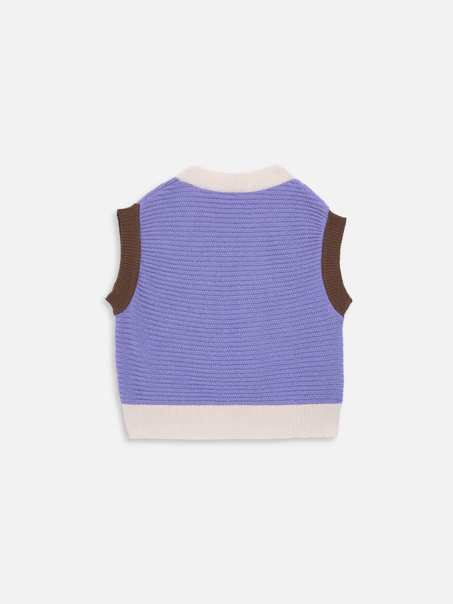 dziecięca kamizelka top fioletowa bawełna organiczna bluzka organic cotton vest children's organic cotton bluse baumwollbluse tył
