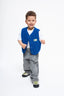 [pl][Model ma 4 lata i nosi rozmiar 3-4 lata] [en][The model is 4 years old and wears a size 3–4 years] [de][Das Model ist 4 Jahre alt und trägt die Größe 3–4 Jahre] dziecięca kamizelka wełniana merino kobaltowa cobalt childern merino vest gilet wollweste 