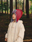 dziecięca czapka pilotka wełniana merino czerwono niebieska merino wool hat polar bear chłopiec stylizacja bluza confetti
