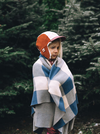 dziecięca czapka uszatka bawełniana różowa bordowa pink snow cotton hat dziewczynka dziecko 