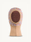 dziecięca kominiarka komin merino wełniany brązowy beżowy letters litery  wool balaclava przód