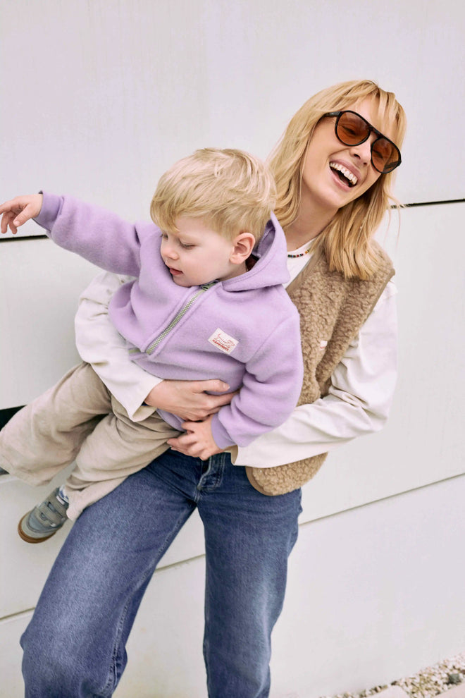 dziecięca kurtka wełniana merino fioletowa lilac children's wool merino jacket 