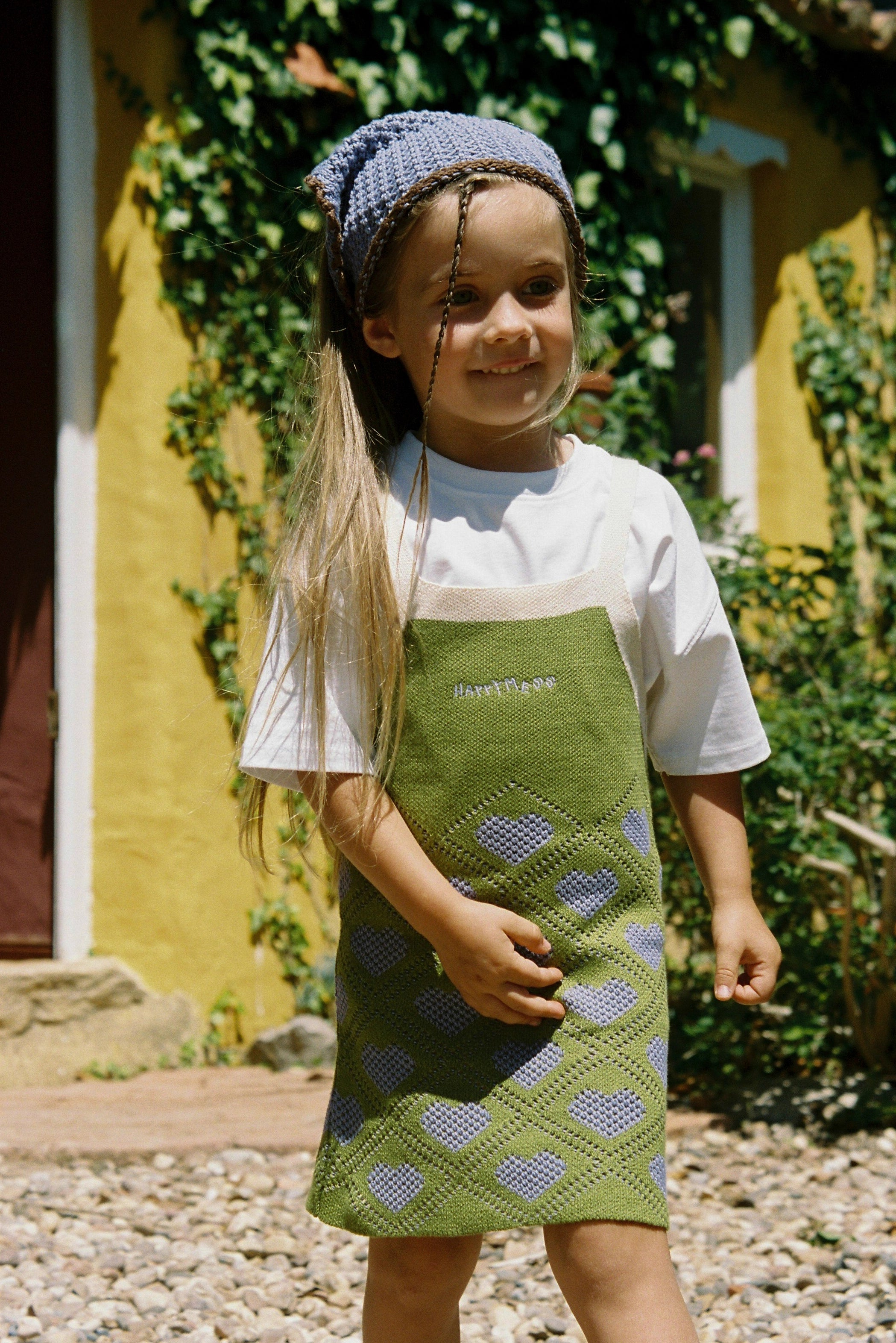 dziecięca sukienka letnia zielona bawełniana bawełna organiczna children's cotton dress lemongrass kleid kinderkleid orange baumwollkleid