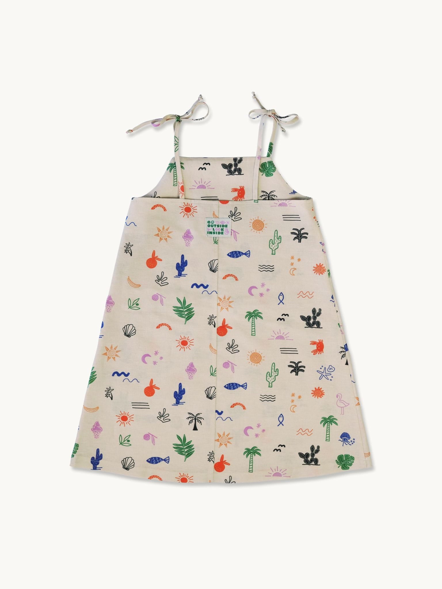 sukienka dziecięca safari lniana len bawełna organiczna tył