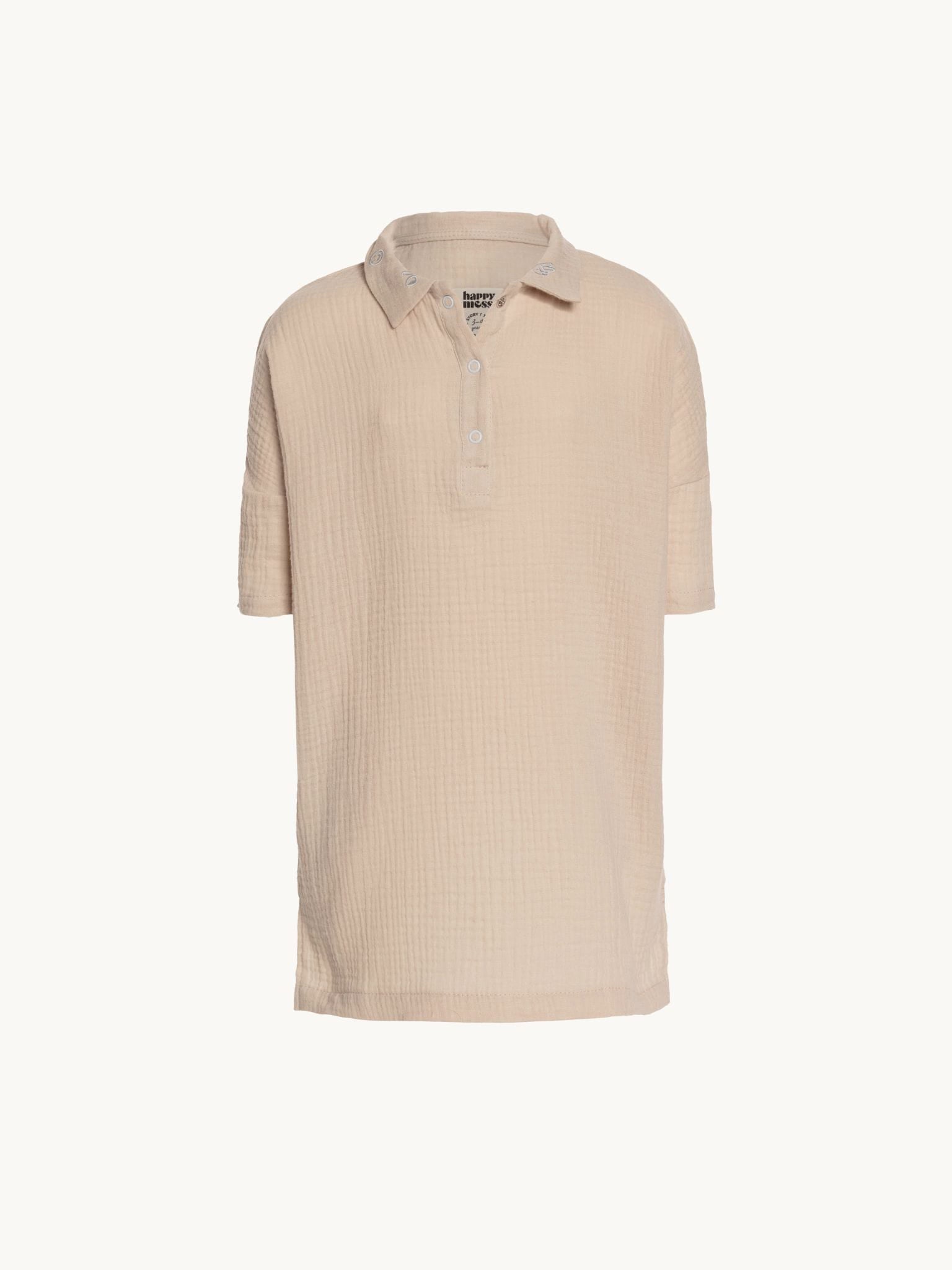 sukienka dziecięca muślinowa bawełna organiczna sand muslin dress przód kremowa