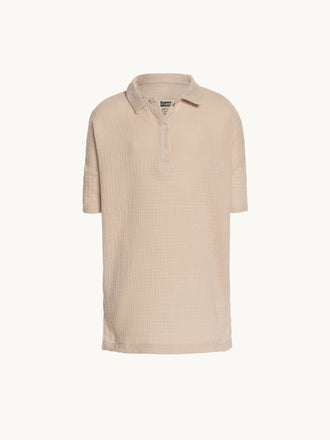 sukienka dziecięca muślinowa bawełna organiczna sand muslin dress przód kremowa