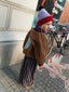 dziecięca czapka wełniana merino berry red fioletowa czerwona wool hat