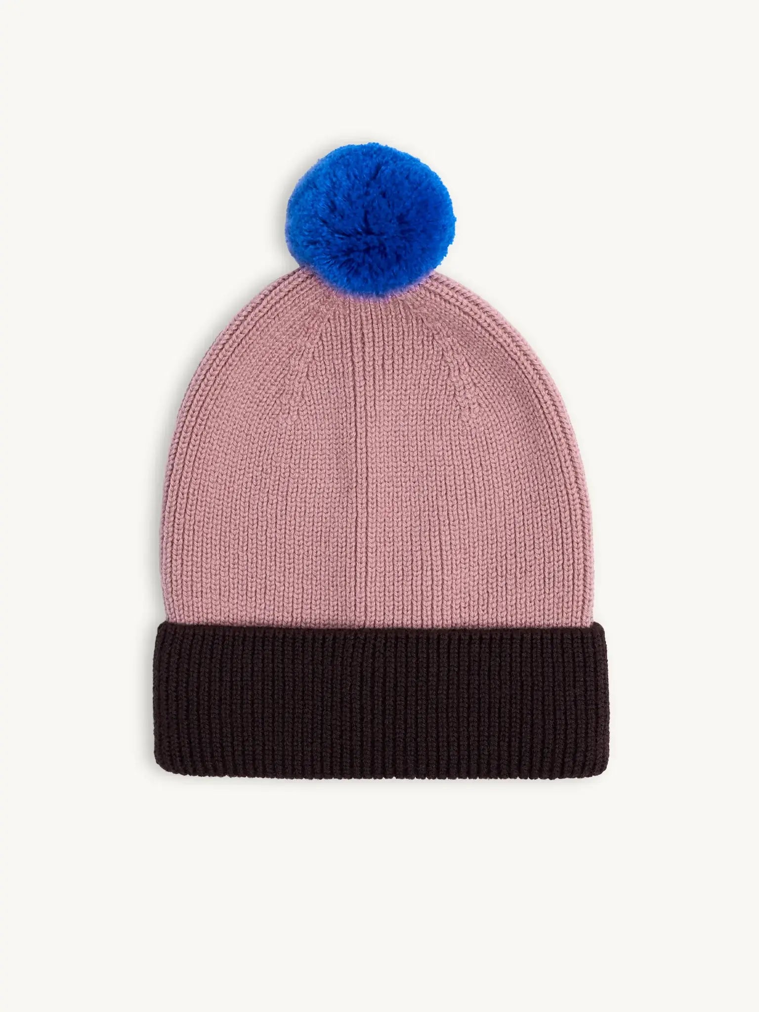 dziecięca czapka wełniana merino beanie różowa mauve brown wool hat 