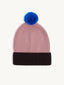 dziecięca czapka wełniana merino beanie różowa mauve brown wool hat 