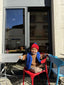 dziecięca wełniana czapka merino beanie czerwona cherry pop wool hat chłopiec outfit kamizelka 