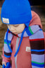 wełniana merino czapka dziecięca wiązana kobaltowa niebieska cobalt wool hat beanie dziecko szalik kurtka cinnamon