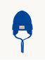 wełniana merino czapka dziecięca wiązana kobaltowa niebieska cobalt wool hat beanie przód 