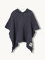 ponczo waflowe dzieciece lniane kąpielowe poncho blueberry granatowe przód 