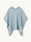 ponczo waflowe dzieciece lniane kąpielowe poncho sky blue niebieskie przód