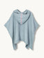 ponczo waflowe dzieciece lniane kąpielowe poncho sky blue niebieskie tył kaptur