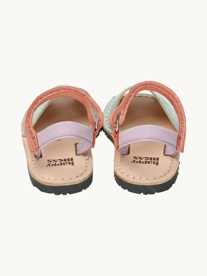 dziecięce sandały minorki skórzane nubuck minorcan sandals leather lollipop kolorowe tył