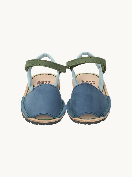 dziecięce sandały minorki skórzane nubuck minorcan sandals leather niebieskie seaside przód