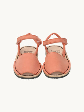 dziecięce sandały minorki skórzane nubuck minorcan sandals leather cinnamon pomarańczowe przód