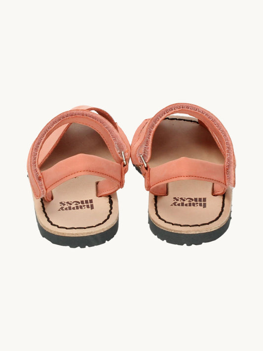 dziecięce sandały minorki skórzane nubuck minorcan sandals leather cinnamon pomarańczowe tył