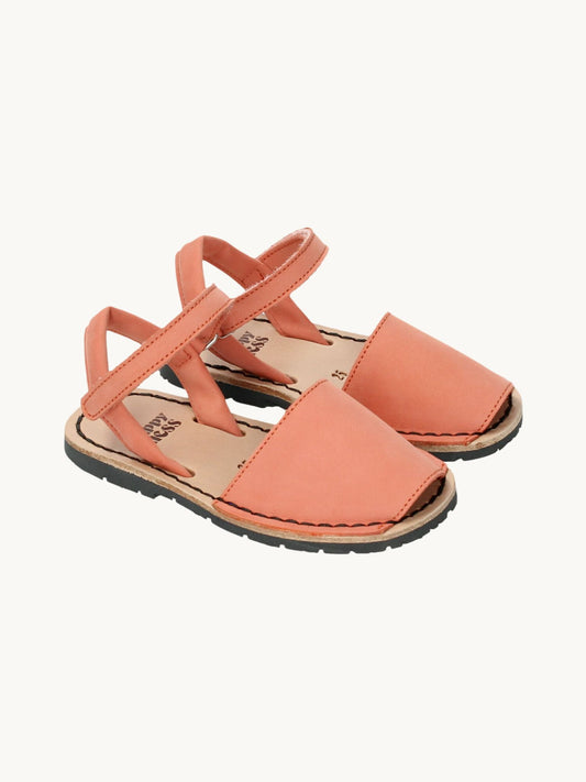 dziecięce sandały minorki skórzane nubuck minorcan sandals leather cinnamon pomarańczowe