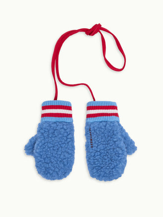 wełniane rękawiczki dziecięce merino ice blue niebieskie wiązane wool mittens